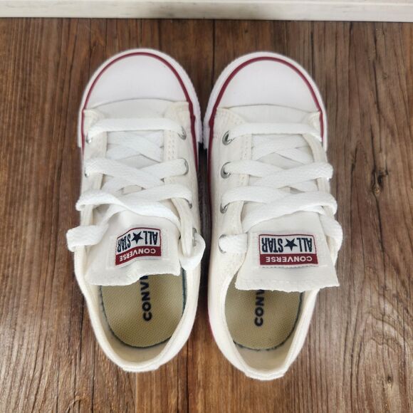 Converse Chuck Taylor All Star Infant Size 9 Optical White Canvas Shoes 7J256 - Picture 7 of 11
